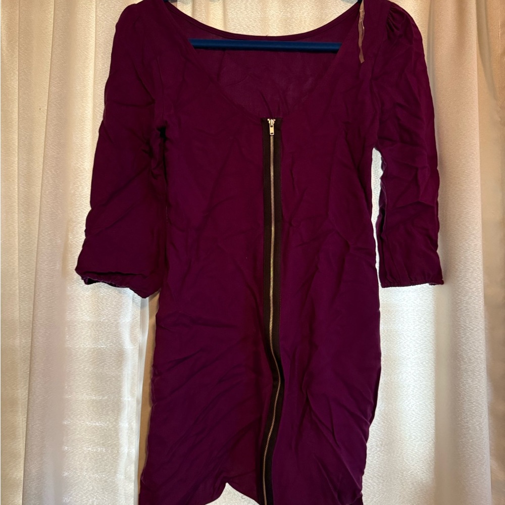 Elegant Purple Women's Dress with back zipper
